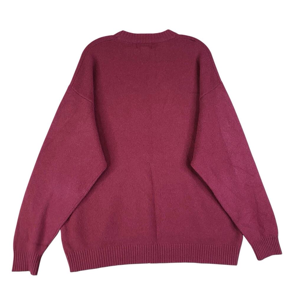 Vintage Woolrich Sweater Wool Knit Burgundy Crewneck Mens Size Large - Picture 3 of 9